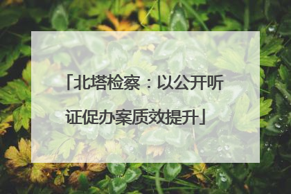 北塔检察：以公开听证促办案质效提升