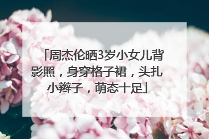 周杰伦晒3岁小女儿背影照，身穿格子裙，头扎小辫子，萌态十足