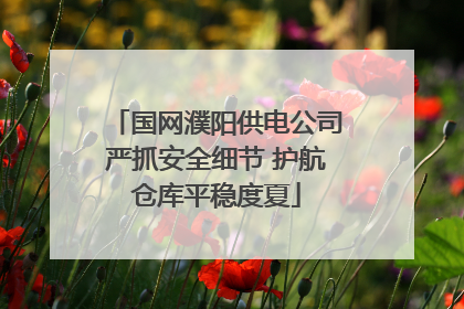 国网濮阳供电公司严抓安全细节 护航仓库平稳度夏