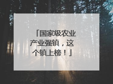 国家级农业产业强镇，这个镇上榜！