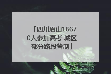 四川眉山16670人参加高考 城区部分路段管制