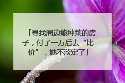 寻找周边能种菜的房子，付了一万后去“比价”，她不淡定了