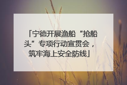 宁德开展渔船“抢船头”专项行动宣贯会，筑牢海上安全防线
