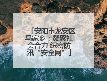安阳市龙安区马家乡：凝聚社会合力 织密防汛“安全网”