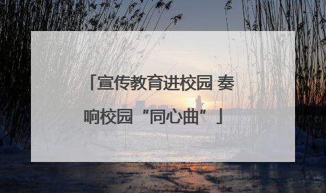 宣传教育进校园 奏响校园“同心曲”