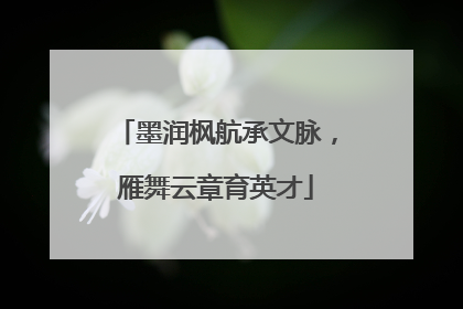 墨润枫航承文脉，雁舞云章育英才