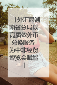 外汇局湖南省分局以高质效外币兑换服务 为中非经贸博览会赋能