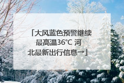 大风蓝色预警继续 最高温36℃ 河北最新出行信息→