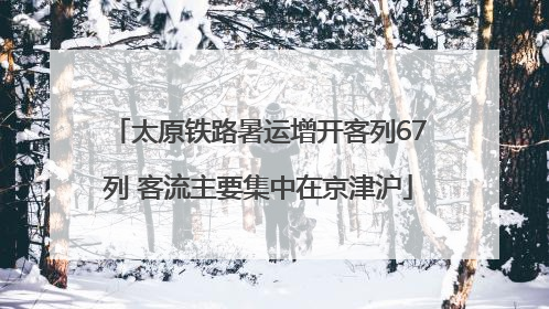 太原铁路暑运增开客列67列 客流主要集中在京津沪