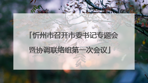 忻州市召开市委书记专题会暨协调联络组第一次会议