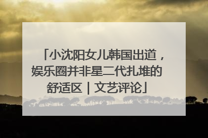 小沈阳女儿韩国出道，娱乐圈并非星二代扎堆的舒适区｜文艺评论