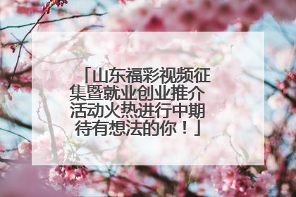 山东福彩视频征集暨就业创业推介活动火热进行中期待有想法的你！