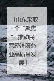 山东采取三个“聚焦” 推动民营经济服务业高质量发展