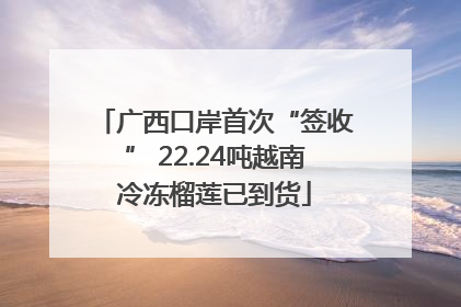 广西口岸首次“签收” 22.24吨越南冷冻榴莲已到货