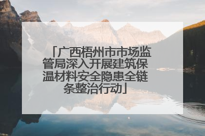 广西梧州市市场监管局深入开展建筑保温材料安全隐患全链条整治行动