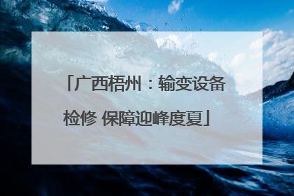 广西梧州：输变设备检修 保障迎峰度夏