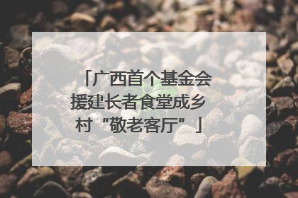 广西首个基金会援建长者食堂成乡村“敬老客厅”