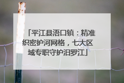 平江县浯口镇：精准织密护河网格，七大区域专职守护汨罗江