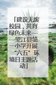 建设无废校园，共育绿色未来——望江县第一小学开展“六五”环境日主题活动