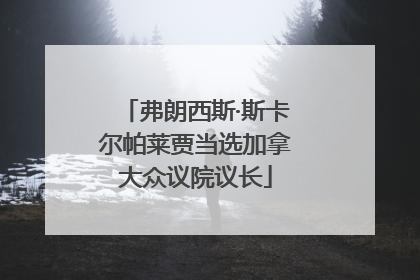 弗朗西斯·斯卡尔帕莱贾当选加拿大众议院议长