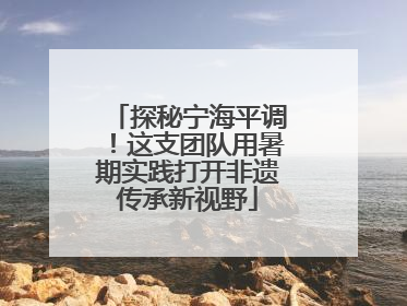 探秘宁海平调！这支团队用暑期实践打开非遗传承新视野