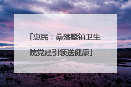 惠民：桑落墅镇卫生院党建引领送健康
