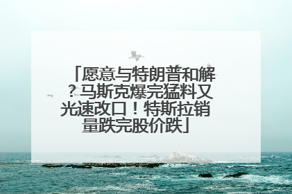愿意与特朗普和解？马斯克爆完猛料又光速改口！特斯拉销量跌完股价跌