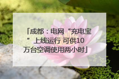 成都：电网“充电宝”上线运行 可供10万台空调使用两小时
