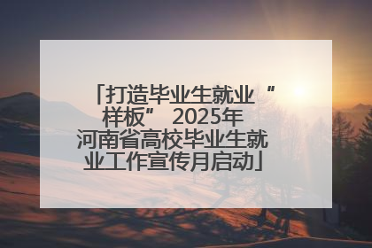 打造毕业生就业“样板” 2025年河南省高校毕业生就业工作宣传月启动