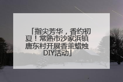 指尖芳华，香约初夏！常熟市沙家浜镇唐东村开展香薰蜡烛DIY活动