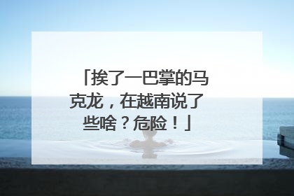 挨了一巴掌的马克龙，在越南说了些啥？危险！