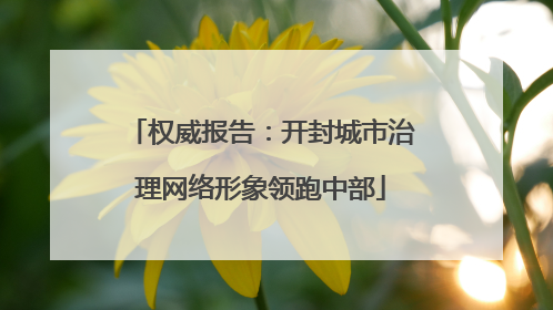 权威报告：开封城市治理网络形象领跑中部