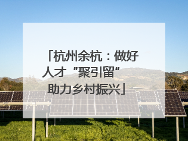 杭州余杭：做好人才“聚引留” 助力乡村振兴
