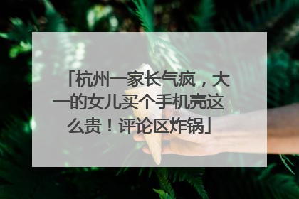 杭州一家长气疯，大一的女儿买个手机壳这么贵！评论区炸锅