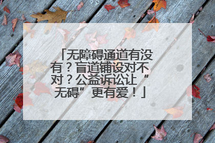 无障碍通道有没有？盲道铺设对不对？公益诉讼让“无碍”更有爱！