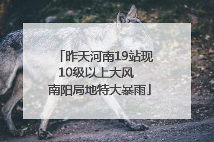昨天河南19站现10级以上大风  南阳局地特大暴雨
