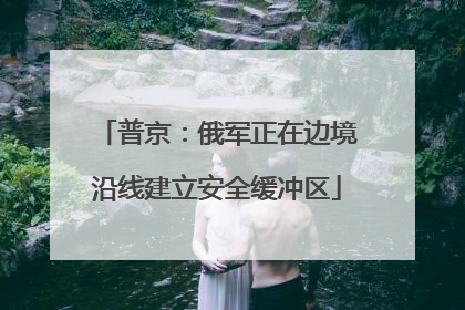 普京：俄军正在边境沿线建立安全缓冲区
