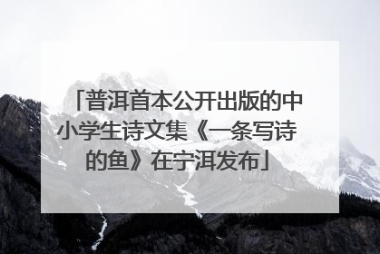 普洱首本公开出版的中小学生诗文集《一条写诗的鱼》在宁洱发布