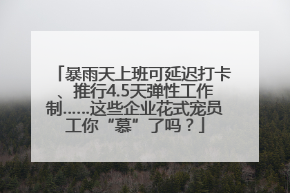 暴雨天上班可延迟打卡、推行4.5天弹性工作制……这些企业花式宠员工你“慕”了吗?