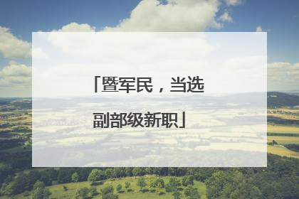 暨军民，当选副部级新职