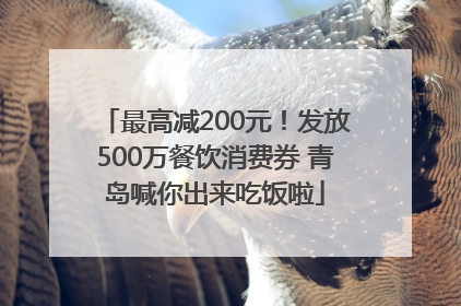 最高减200元！发放500万餐饮消费券 青岛喊你出来吃饭啦