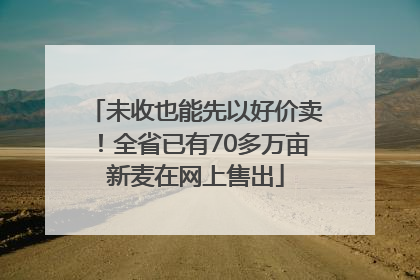 未收也能先以好价卖！全省已有70多万亩新麦在网上售出