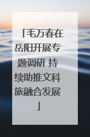毛万春在岳阳开展专题调研 持续助推文科旅融合发展