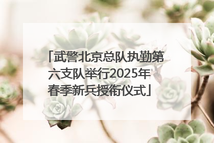武警北京总队执勤第六支队举行2025年春季新兵授衔仪式