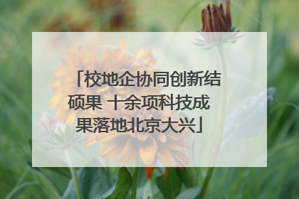 校地企协同创新结硕果 十余项科技成果落地北京大兴