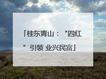 桂东青山：“四红”引领 业兴民富