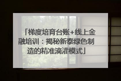 梯度培育台账+线上金融培训：揭秘新泰绿色制造的精准滴灌模式