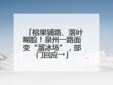榕果铺路、落叶糊脸！泉州一路面变“溜冰场”，部门回应→