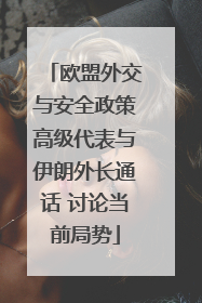 欧盟外交与安全政策高级代表与伊朗外长通话 讨论当前局势