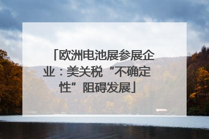 欧洲电池展参展企业：美关税“不确定性”阻碍发展